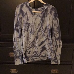 Blue tie dye pullover cotton sweater